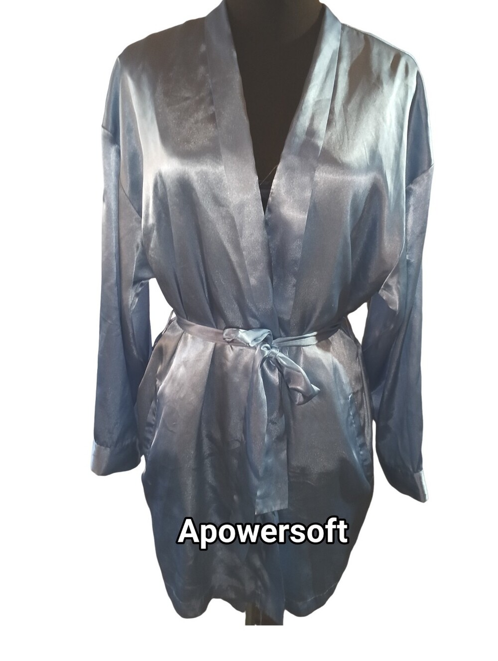 Victoria's Secret Silky Blue Women's Satin Robe with Belt